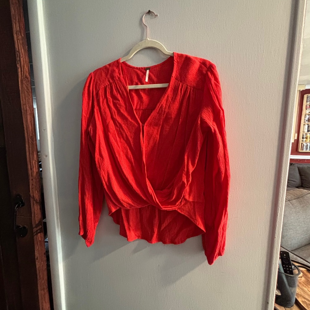 Free People Red Blouse XS